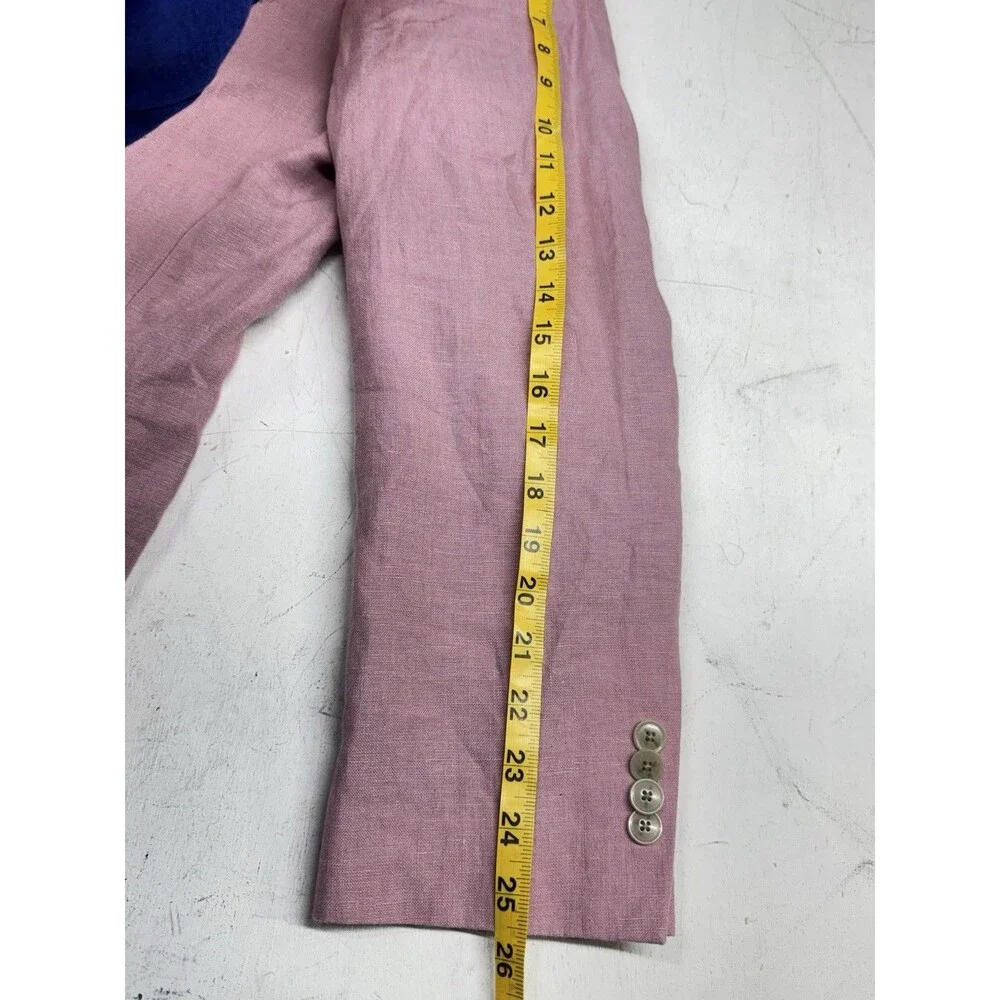 Joseph Abboud Men’s 2 Piece Pink 100% Linen Suit 48R 42x30 Summer Wedding Casual